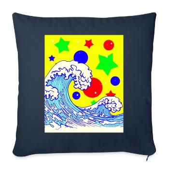 Clowncore Aesthetic Great Wave Off Kanagawa - Sofa pillowcase 17,3'' x 17,3'' (45 x 45 cm) - navy - Front