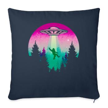 Cryptidcore Esthétique Sasquatch Bigfoot OVNI - Housse de coussin décorative 45 x 45 cm - bleu marine - Devant