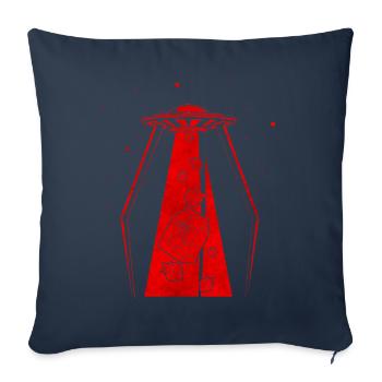Cryptidcore Esthétique Lait de fraise UFO - Housse de coussin décorative 45 x 45 cm - bleu marine - Devant