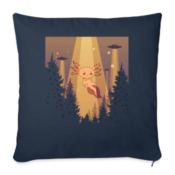 Cryptidcore Esthétique Kawaii Axolotl OVNI - Housse de coussin décorative 45 x 45 cm - bleu marine - Devant