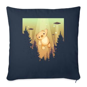 Cryptidcore Esthétique Kawaii Ours OVNI - Housse de coussin décorative 45 x 45 cm - bleu marine - Devant
