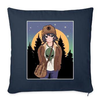 Cryptidcore Esthétique Anime Fille Cryptid - Housse de coussin décorative 45 x 45 cm - bleu marine - Devant