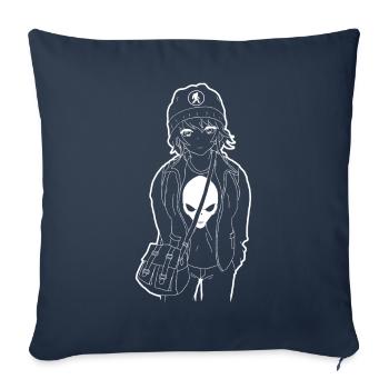 Cryptidcore Esthétique Anime Fille Cryptid - Housse de coussin décorative 45 x 45 cm - bleu marine - Devant
