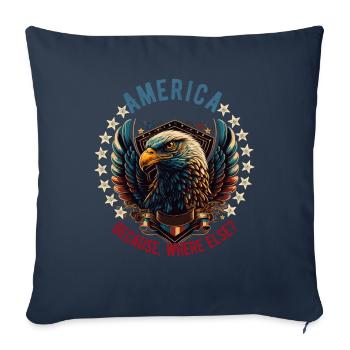 American Patriotic USA Design - Sofa pillowcase 17,3'' x 17,3'' (45 x 45 cm) - navy - Front