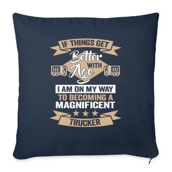 Trucker Birthday Long-Distance Driver Truck Driver - Sofa pillowcase 17,3'' x 17,3'' (45 x 45 cm) - navy - Front