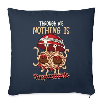 Spaghetti Volant Monstre Pastafari Pastafari - Housse de coussin décorative 45 x 45 cm - bleu marine - Devant