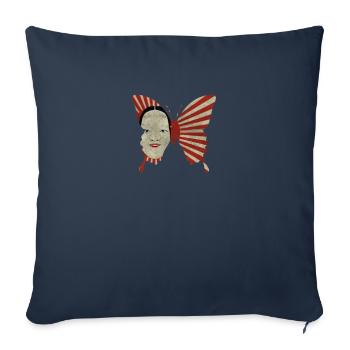 Angura Kei Dark Japanese Aesthetic Noh Mask - Sofa pillowcase 17,3'' x 17,3'' (45 x 45 cm) - navy - Front
