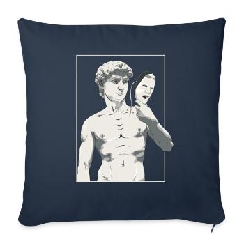 Angura Kei Esthétique japonaise foncée Statue de David - Housse de coussin décorative 45 x 45 cm - bleu marine - Devant