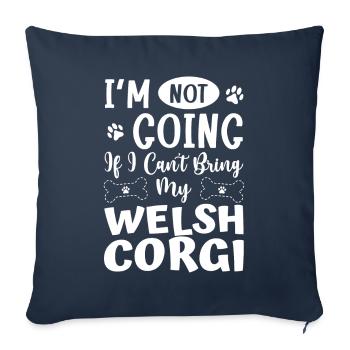 Corgi gallois - Housse de coussin décorative 45 x 45 cm - bleu marine - Devant