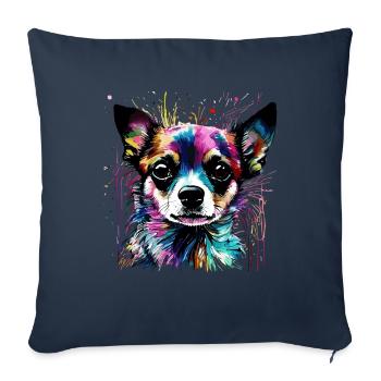 Chihuahua pour les amoureux des chiens Maîtresse Maître - Housse de coussin décorative 45 x 45 cm - bleu marine - Devant