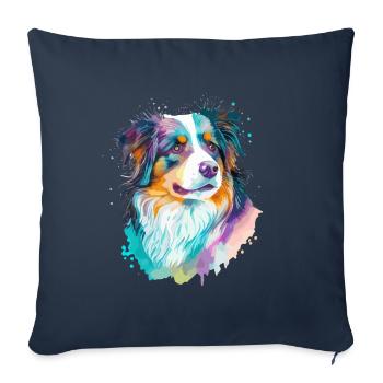 Australian Shepherd Dogs Mistress Master - Sofa pillowcase 17,3'' x 17,3'' (45 x 45 cm) - navy - Front