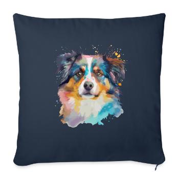 Australian Shepherd Dogs Mistress Master - Sofa pillowcase 17,3'' x 17,3'' (45 x 45 cm) - navy - Front