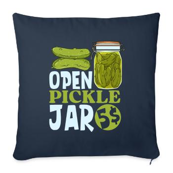 Cucumber jar open 5 dollars - cucumbers - Sofa pillowcase 17,3'' x 17,3'' (45 x 45 cm) - navy - Front