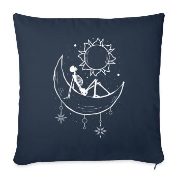 Bohême Esthétique Gothique Squelette Céleste - Housse de coussin décorative 45 x 45 cm - bleu marine - Devant