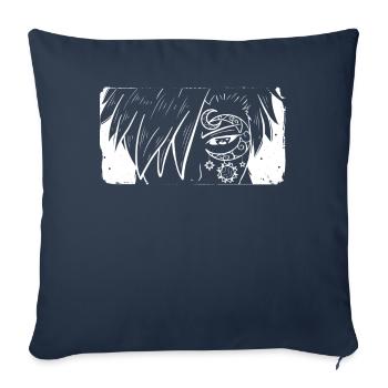 Bohème Esthétique Anime Boy Eyes Celestial - Housse de coussin décorative 45 x 45 cm - bleu marine - Devant