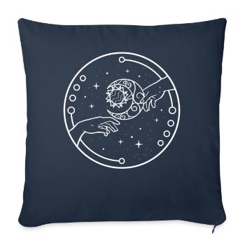 Création esthétique bohème d’Adam Celestial - Housse de coussin décorative 45 x 45 cm - bleu marine - Devant