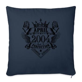 Vintage Avril 2004 Avril 2004 né en Avril - Housse de coussin décorative 45 x 45 cm - bleu marine - Devant