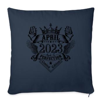 Vintage Avril 2023 Avril 2023 né en Avril - Housse de coussin décorative 45 x 45 cm - bleu marine - Devant