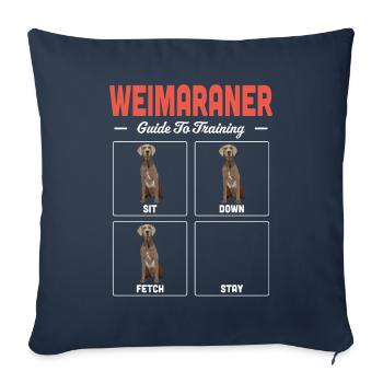 Weimaraner - Housse de coussin décorative 45 x 45 cm - bleu marine - Devant