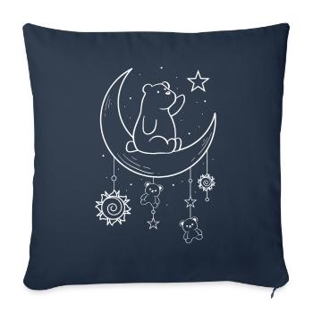 Bohemian Aesthetic Kawaii Bear Celestial - Sofa pillowcase 17,3'' x 17,3'' (45 x 45 cm) - navy - Front