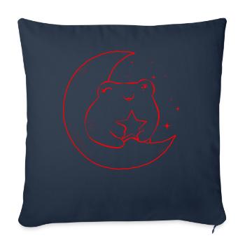 Bohemian Aesthetic Kawaii Frog Star Moon - Sofa pillowcase 17,3'' x 17,3'' (45 x 45 cm) - navy - Front