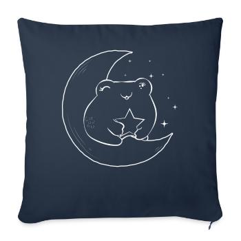 Bohemian Aesthetic Cottagecore Kawaii Frog Star - Sofa pillowcase 17,3'' x 17,3'' (45 x 45 cm) - navy - Front