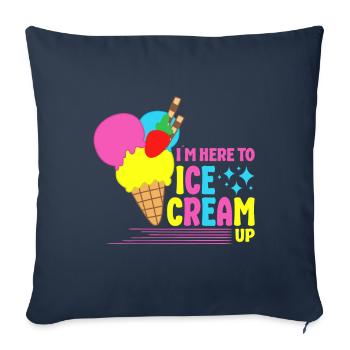 À ici à la crème glacée jusqu’à gelato dessert popsicle - Housse de coussin décorative 45 x 45 cm - bleu marine - Devant