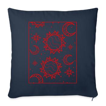 Bohemian Aesthetic Sun and Moon Pattern - Sofa pillowcase 17,3'' x 17,3'' (45 x 45 cm) - navy - Front