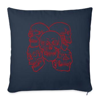Art Academia Esthétique Gothique Crânes Goth - Housse de coussin décorative 45 x 45 cm - bleu marine - Devant