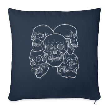 Art Academia Esthétique Gothique Crânes Goth - Housse de coussin décorative 45 x 45 cm - bleu marine - Devant