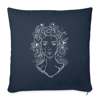 Art Academia Esthétique Méduse Mythologie grecque - Housse de coussin décorative 45 x 45 cm - bleu marine - Devant