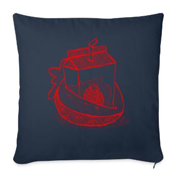 Art Academia Esthétique Kawaii Lait de fraise - Housse de coussin décorative 45 x 45 cm - bleu marine - Devant