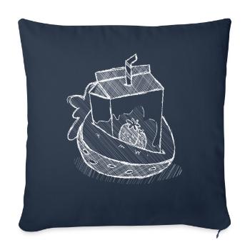 Art Academia Esthétique Kawaii Lait de fraise - Housse de coussin décorative 45 x 45 cm - bleu marine - Devant