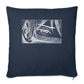 Art Academia Esthétique Anime Japonais Boy Eye - Housse de coussin décorative 45 x 45 cm - bleu marine - Devant