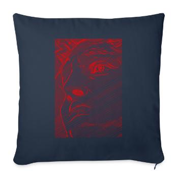 Art Academia Esthétique David Face Michelangelo - Housse de coussin décorative 45 x 45 cm - bleu marine - Devant