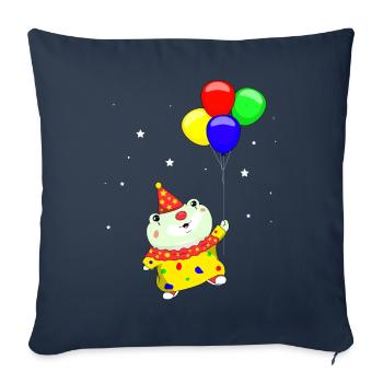 Clowncore Aesthetic Kawaii Frog Party Clown - Sofa pillowcase 17,3'' x 17,3'' (45 x 45 cm) - navy - Front
