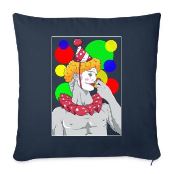 Clowncore Esthétique David Statue Party Clown - Housse de coussin décorative 45 x 45 cm - bleu marine - Devant