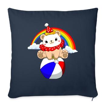 Clowncore Aesthetic Kawaii Bear Circus Clown - Sofa pillowcase 17,3'' x 17,3'' (45 x 45 cm) - navy - Front