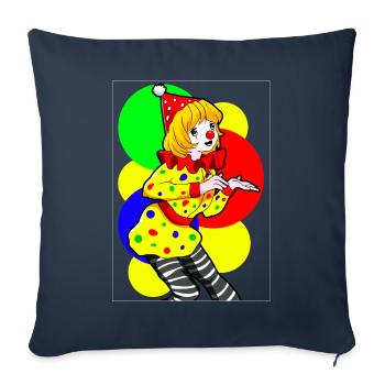 Clowncore Aesthetic Anime Girl Party Clown - Sofa pillowcase 17,3'' x 17,3'' (45 x 45 cm) - navy - Front