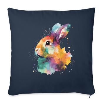 Cute little rabbit For rabbit lovers Colorful - Sofa pillowcase 17,3'' x 17,3'' (45 x 45 cm) - navy - Front