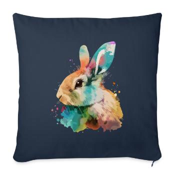 Cute little rabbit For rabbit lovers Colorful - Sofa pillowcase 17,3'' x 17,3'' (45 x 45 cm) - navy - Front