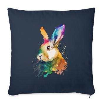 Cute little rabbit For rabbit lovers Colorful - Sofa pillowcase 17,3'' x 17,3'' (45 x 45 cm) - navy - Front