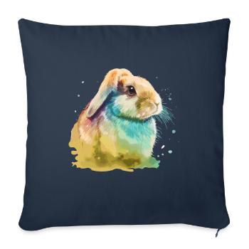 Cute little rabbit For rabbit lovers Colorful - Sofa pillowcase 17,3'' x 17,3'' (45 x 45 cm) - navy - Front