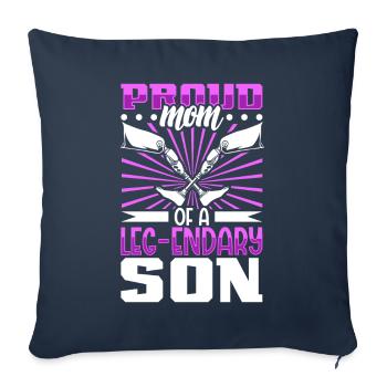 Proud mother - prosthetic leg - Sofa pillowcase 17,3'' x 17,3'' (45 x 45 cm) - navy - Front
