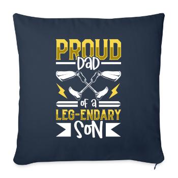 Proud father - prosthetic leg - Sofa pillowcase 17,3'' x 17,3'' (45 x 45 cm) - navy - Front