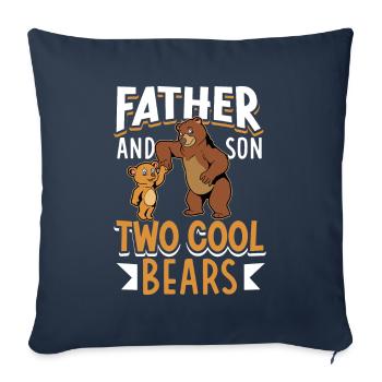 Cool Bears - Father and Son - Sofa pillowcase 17,3'' x 17,3'' (45 x 45 cm) - navy - Front