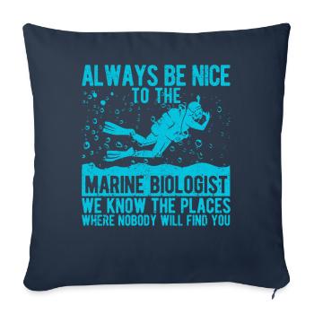 Drôle de biologiste marin Biologie marine - Housse de coussin décorative 45 x 45 cm - bleu marine - Devant