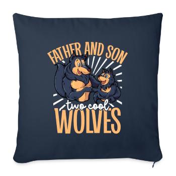 Cool Wolves - Father and Son - Sofa pillowcase 17,3'' x 17,3'' (45 x 45 cm) - navy - Front