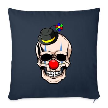 Clowncore Aesthetic Gothic Skull Clown Goth - Sofa pillowcase 17,3'' x 17,3'' (45 x 45 cm) - navy - Front