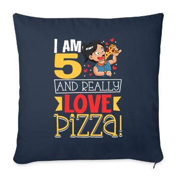 I'm 5 - Girl Pizza - Sofa pillowcase 17,3'' x 17,3'' (45 x 45 cm) - navy - Front